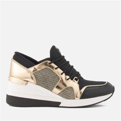 michael kors scout sneakers black pale gold|michael kors black designer sneakers.